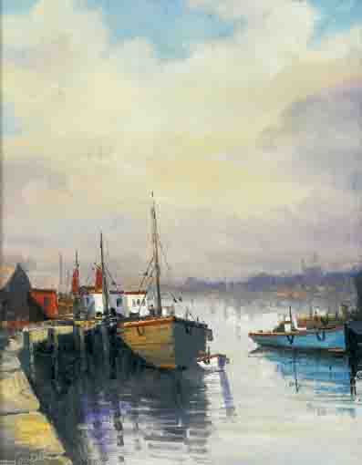 FISHING BOATS ARKLOW by Norman J. McCaig sold for 3,800 at Whyte's Auctions