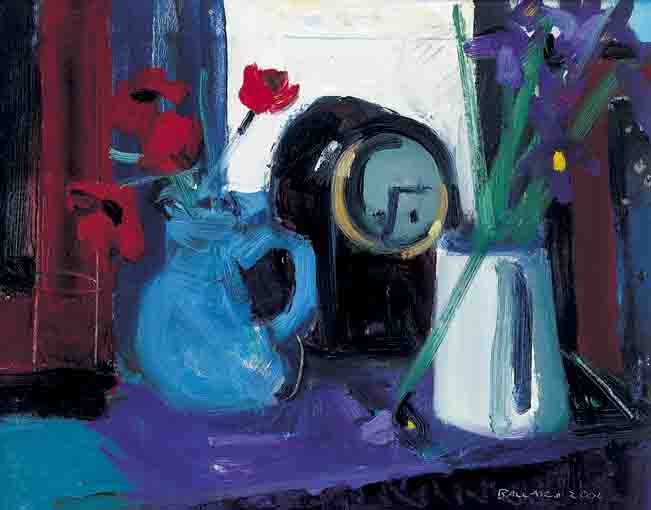 BLUE JUG AND CLOCK by Brian Ballard sold for 4,600 at Whyte's Auctions