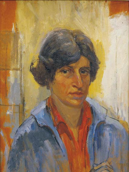 SELF PORTRAIT IN BLUE COAT by Estella Frances Solomons sold for 5,200 at Whyte's Auctions