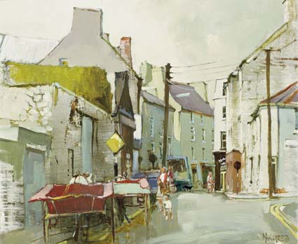 CROSS STREET, GALWAY by Cecil Maguire sold for 15,000 at Whyte's Auctions