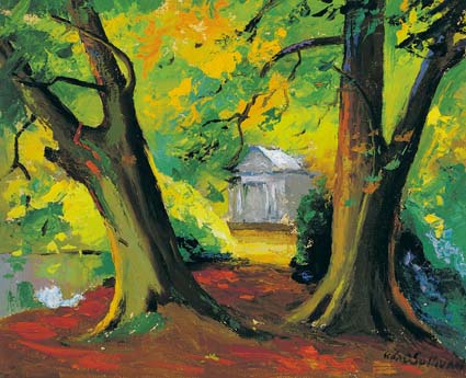 GARDENS WITH VIEW OF A NEOCLASSICAL TEMPLE by Sen O'Sullivan sold for 3,800 at Whyte's Auctions