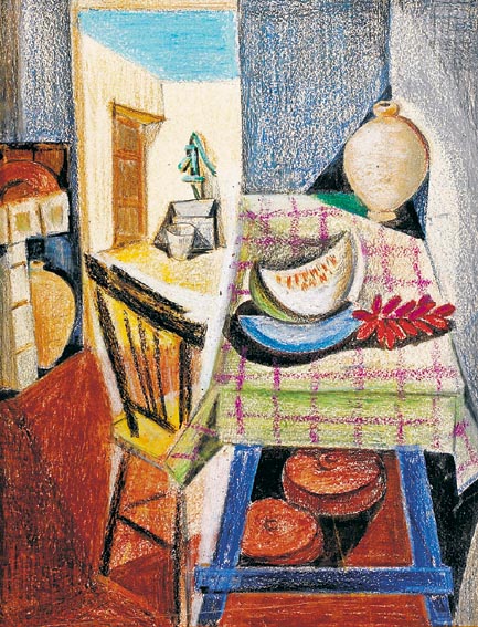 KITCHEN INTERIOR WITH VIEW OF COURTYARD AND PUMP by Arthur Armstrong sold for 1,600 at Whyte's Auctions