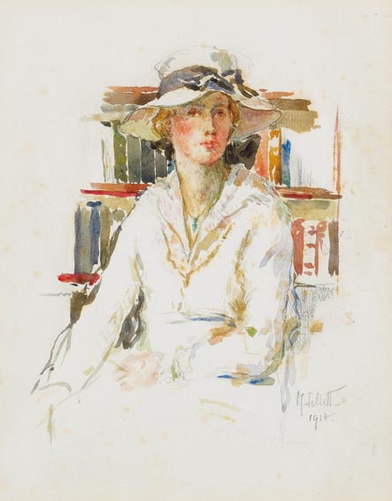 WOMAN IN SUMMER HAT by Mainie Jellett sold for 7,000 at Whyte's Auctions