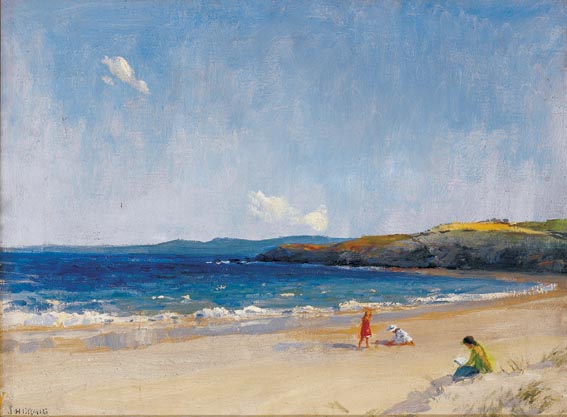 WOMAN AND CHILDREN ON THE FAIRY STRAND, DONEGAL by James Humbert Craig sold for 26,000 at Whyte's Auctions