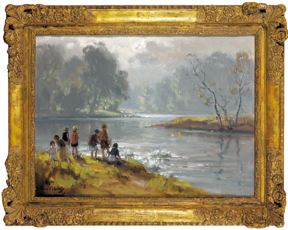 SWANS ON THE LAGAN by Frank McKelvey sold for 72,000 at Whyte's Auctions