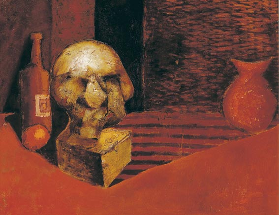 STILL LIFE WITH BRONZE HEAD by Arthur Armstrong sold for 3,400 at Whyte's Auctions