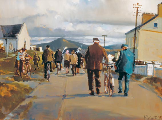 SUNDAY MORNING MASS, ROUNDSTONE by Cecil Maguire sold for 17,000 at Whyte's Auctions
