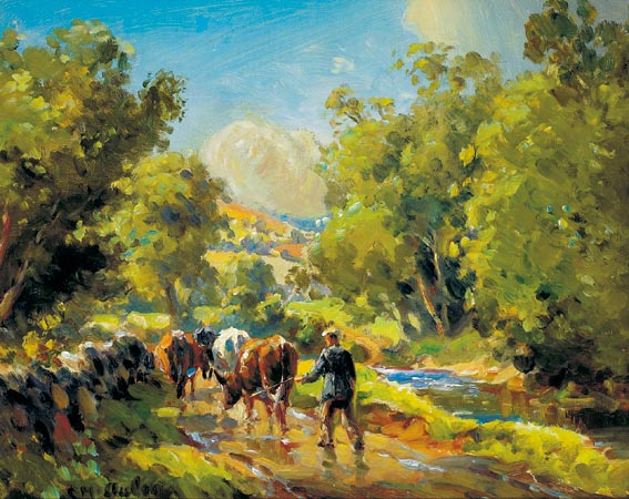 DRIVING THE COWS HOME by Charles J. McAuley sold for 4,600 at Whyte's Auctions