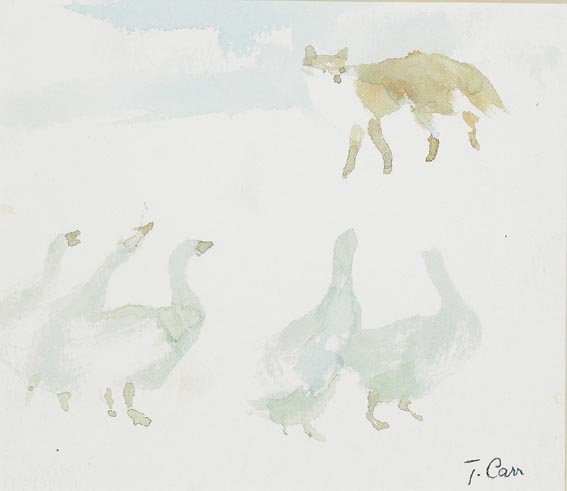 FOX AND GEESE by Tom Carr sold for 1,200 at Whyte's Auctions