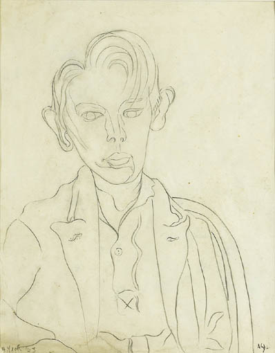 PORTRAIT OF LOUIS LE BROCQUY AS A YOUNG MAN by Anne Yeats sold for 2,800 at Whyte's Auctions