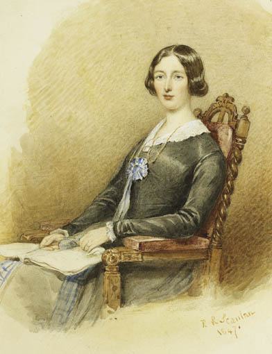 PORTRAIT OF A LADY, SEATED WITH AN OPEN BOOK ON HER LAP by Robert Richard Scanlan sold for 850 at Whyte's Auctions