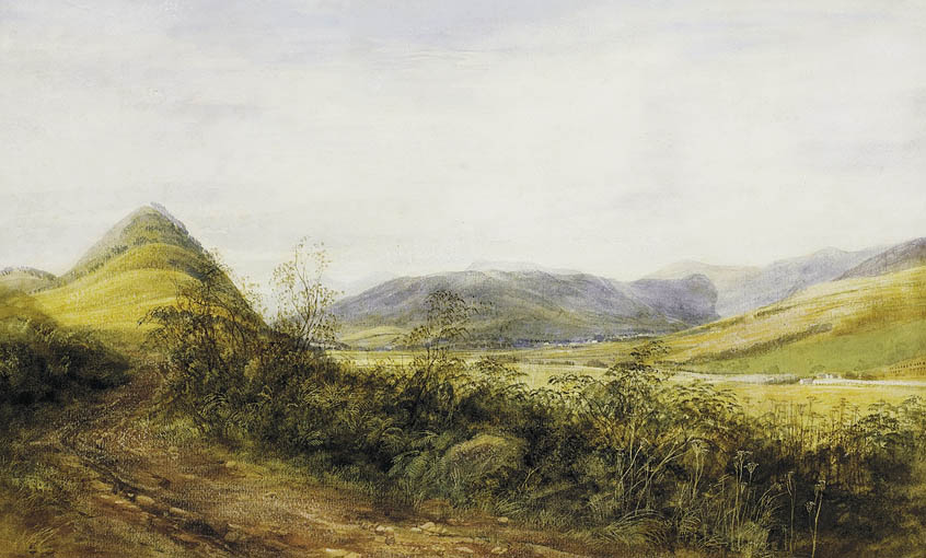 THE STRATHPEFFER HILLS, FODDERTY LODGE, ROSSHIRE by Andrew Nicholl sold for 1,300 at Whyte's Auctions