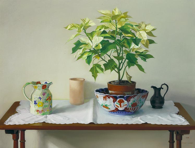 STILL LIFE WITH POINSETTIA by Carey Clarke sold for 6,800 at Whyte's Auctions