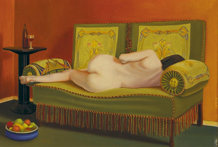 NUDE RECLINING ON SOFA by Stephen McKenna sold for 7,200 at Whyte's Auctions