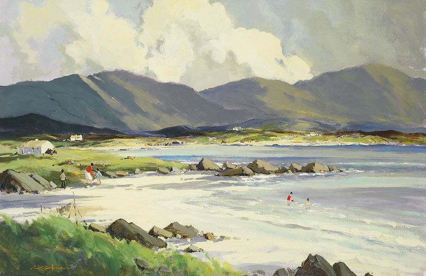 BALLYCONNELLY BEACH, CONNEMARA by George K. Gillespie sold for 7,500 at Whyte's Auctions