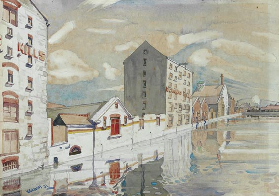 BOLAND'S MILLS by Harry Kernoff sold for 22,000 at Whyte's Auctions