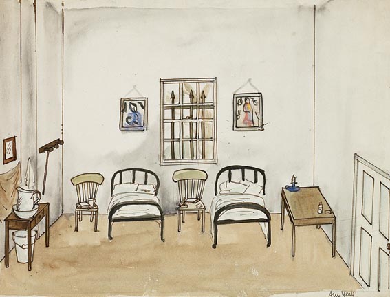 FOUR SET DESIGNS FOR VARIOUS ABBEY PLAYS INCLUDING LENNOX ROBINSON'S THE WHITE HEADED BOY by Anne Yeats sold for 1,300 at Whyte's Auctions