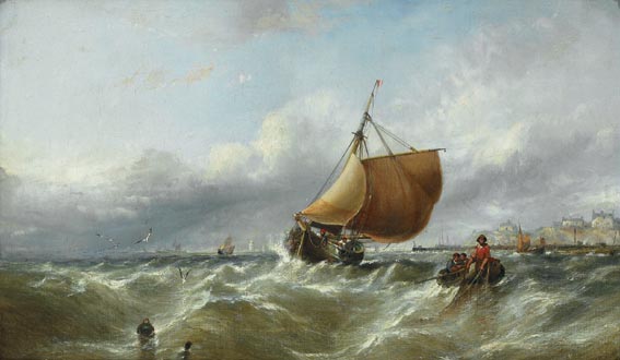 ENTRANCE TO THE HOWTH HARBOUR FROM THE WEST by Edwin Hayes sold for 10,500 at Whyte's Auctions