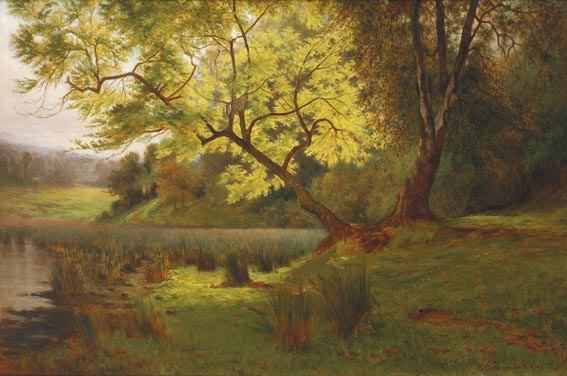 ON THE BANKS OF THE DODDER, COUNTY DUBLIN by Stephen Catterson-Smith Jnr PRHA (1849-1912) at Whyte's Auctions