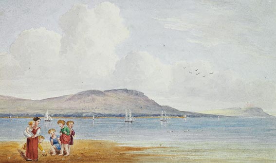 FIGURES ON THE SAND BY BELFAST LOUGH by William Nicholl sold for 1,500 at Whyte's Auctions