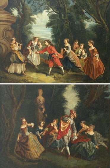 BLIND MAN'S BLUFF (A PAIR) by School of Nicolas Lancret sold for 6,200 at Whyte's Auctions