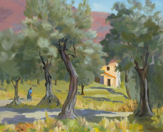 HOUSE AMONG THE OLIVE GROVES by Phoebe Donovan sold for 2,400 at Whyte's Auctions