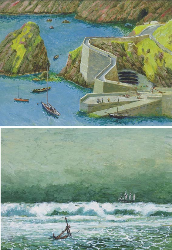 THE LOST ANCHOR and THE LANDING PLACE, DUNQUIN, DINGLE, COUNTY KERRY (A PAIR) by John Ryan sold for 2,400 at Whyte's Auctions