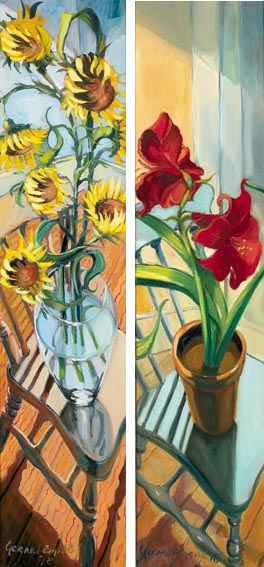 SUNFLOWERS and POTTED PLANTS (A PAIR) by Gerard Byrne sold for 5,000 at Whyte's Auctions