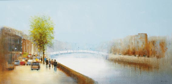 THE HA'PENNY BRIDGE, DUBLIN by Anthony Robert Klitz sold for 2,200 at Whyte's Auctions
