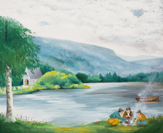 A BREAK AT GOUGANBARRA, COUNTY CORK by John Schwatschke sold for 1,600 at Whyte's Auctions