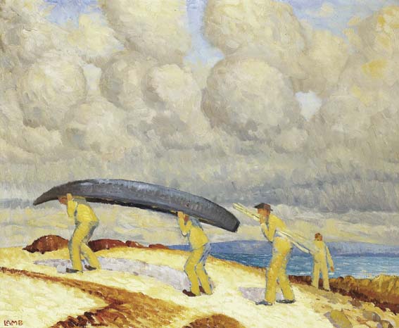 CARRYING THE CURRACH by Charles Vincent Lamb RHA RUA (1893-1964) at Whyte's Auctions