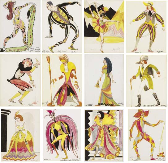MASQUERADE COSTUMES - SET OF TWELVE by Harry Kernoff sold for 33,000 at Whyte's Auctions