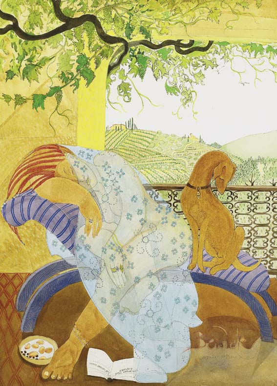 WOMAN AND HER DOG by Pauline Bewick sold for 7,000 at Whyte's Auctions
