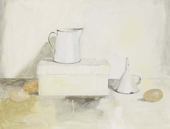 WHITE ENAMEL FUNNEL AND JUG by Liam Belton RHA (b.1947) at Whyte's Auctions