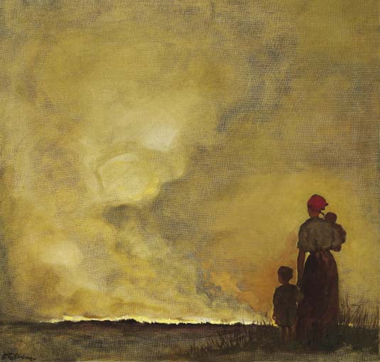 WOMAN AND CHILDREN IN A LANDSCAPE by Dorothy Kay ne Elvery (1886-1964) at Whyte's Auctions
