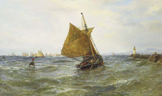 IRISH TRAWLERS IN DUBLIN BAY by Edwin Hayes sold for 40,000 at Whyte's Auctions