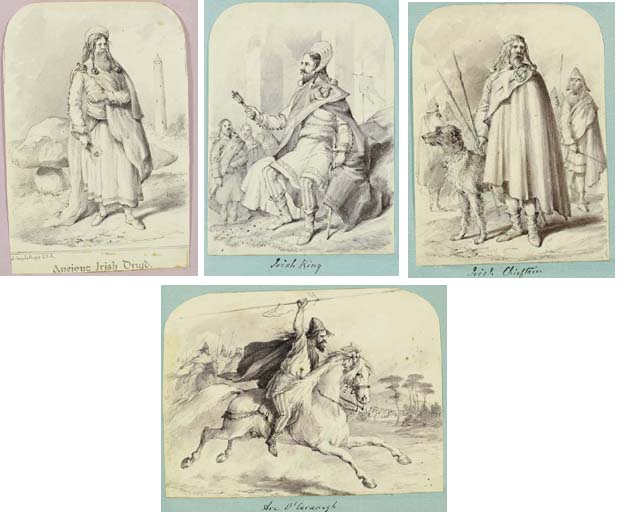 ANCIENT IRISH KING, CHIEFTON, DRUID, BARD and others by Michael Angelo Hayes sold for 5,600 at Whyte's Auctions