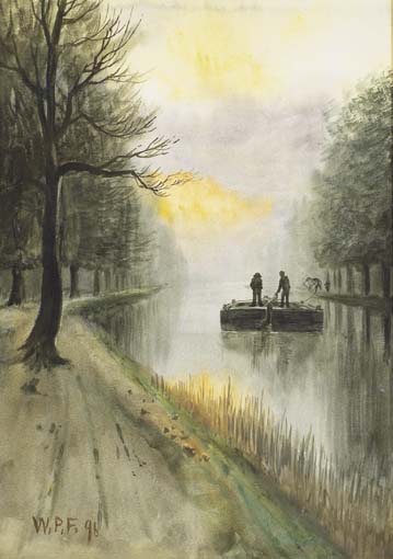 HORSE-DRAWN BARGE ON CANAL by William Percy French sold for 14,000 at Whyte's Auctions