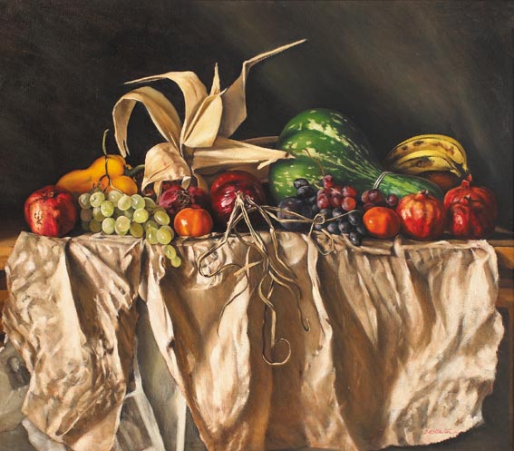 NATURA MORTA CON ZUCCA VERDE by Therese McAllister sold for 5,000 at Whyte's Auctions