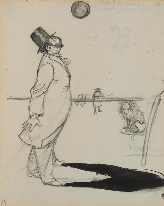STARTLED GENTLEMAN IN A TOP HAT and TWO PAGES OF CHARACTER SKETCHES (SET OF THREE) by Edith Oenone Somerville sold for 300 at Whyte's Auctions