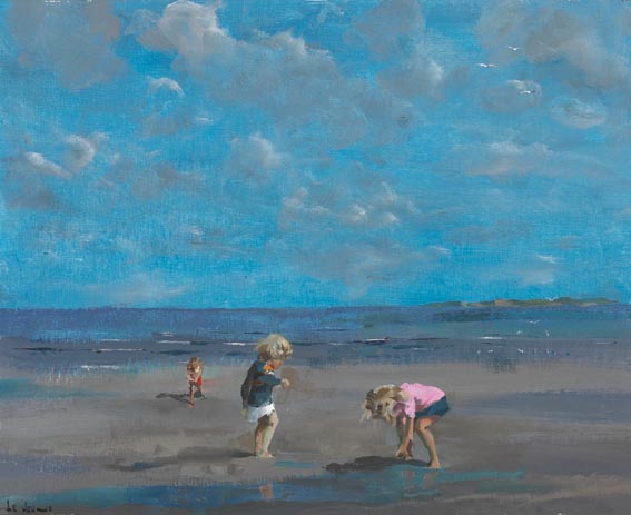 CHILDREN PLAYING ON A BEACH by James le Jeune sold for 6,200 at Whyte's Auctions