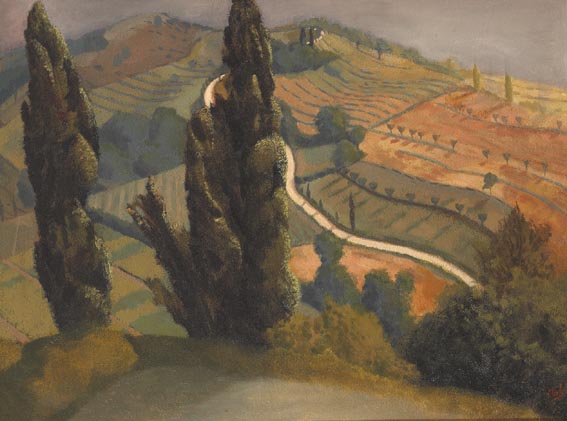 CYPRESS TREES, URBINO by Stuart Morle sold for 2,600 at Whyte's Auctions