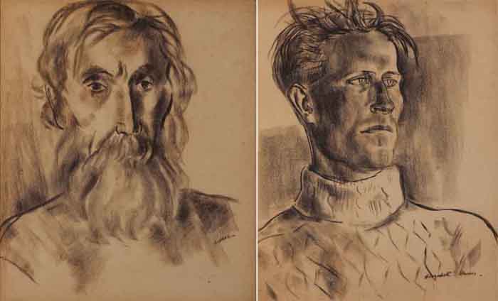 OLD MAN, ARAN ISLANDS and YOUNG MAN, ARAN ISLANDS (A PAIR) by Elizabeth Rivers sold for 3,400 at Whyte's Auctions
