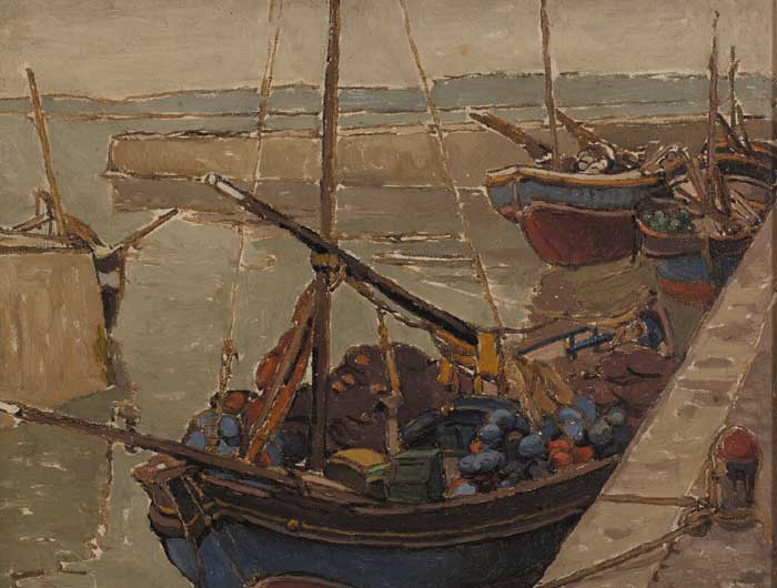ARDGLASS FISHING BOATS by Georgina Moutray Kyle sold for 2,000 at Whyte's Auctions