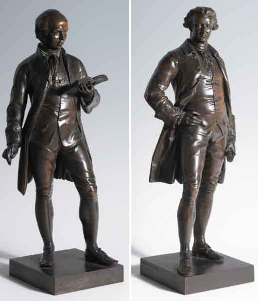 EDMUND BURKE and OLIVER GOLDSMITH (A PAIR) by John Henry Foley sold for 17,500 at Whyte's Auctions
