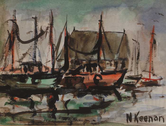 TRAWLERS AT HOWTH by Niamh Keenan sold for 240 at Whyte's Auctions
