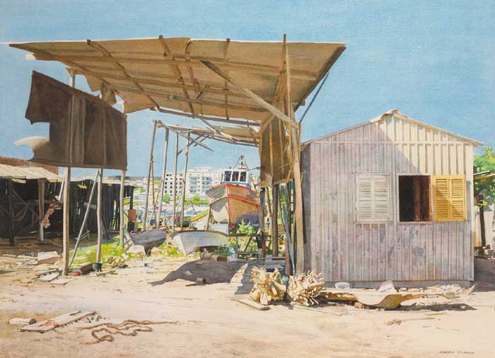 BOATYARD by Carey Clarke sold for 1,200 at Whyte's Auctions