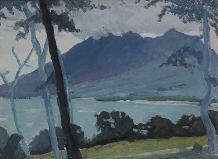 A VIEW THROUGH TREES TOWARDS MOUNTAINS AND SEA by Kitty Wilmer O'Brien sold for 1,300 at Whyte's Auctions