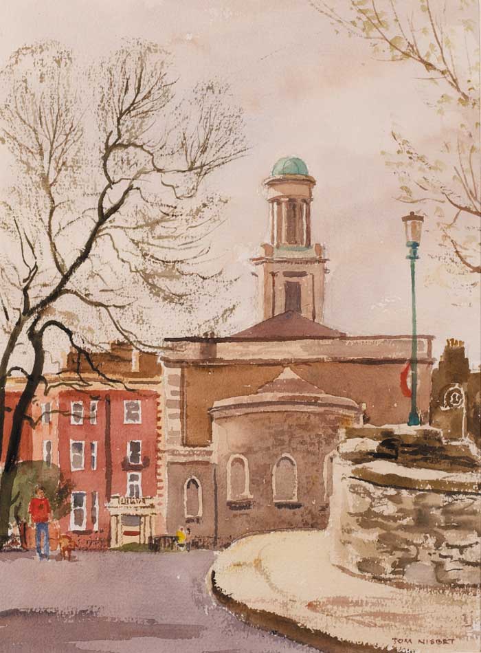 OVER THE BRIDGE - ST STEPHEN'S CHURCH by Tom Nisbet sold for 850 at Whyte's Auctions