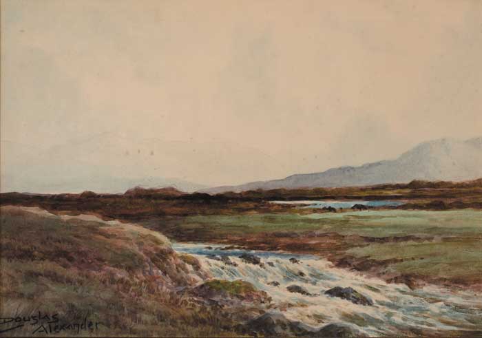 TROUT STREAM, NEAR LEENANE, CONNEMARA by Douglas Alexander (1871-1945) at Whyte's Auctions